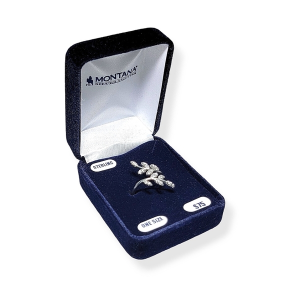 Montana Silversmiths Sacred Forest Sterling Silver CZ Crystal Wrap Ring One Size - Picture 4 of 11